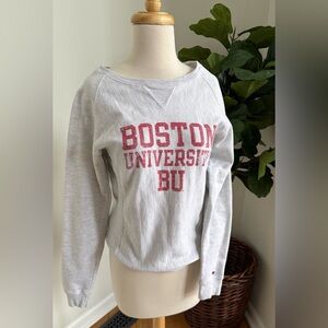Vintage Champion Reverse Weave Boston University BU Crewneck Small